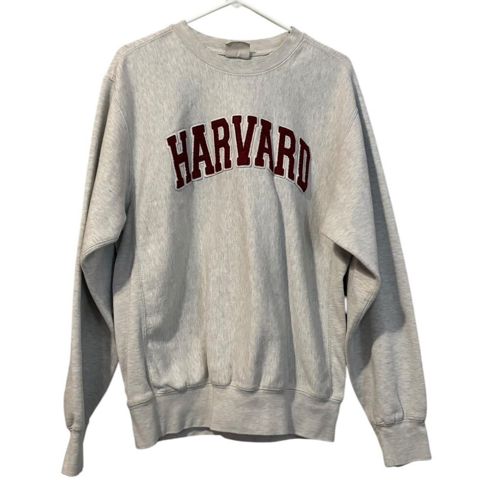 MV Sport Reverse Weave Harvard Crew Neck‎ Sweatshirt Embroidered 90s Y2K S READ
